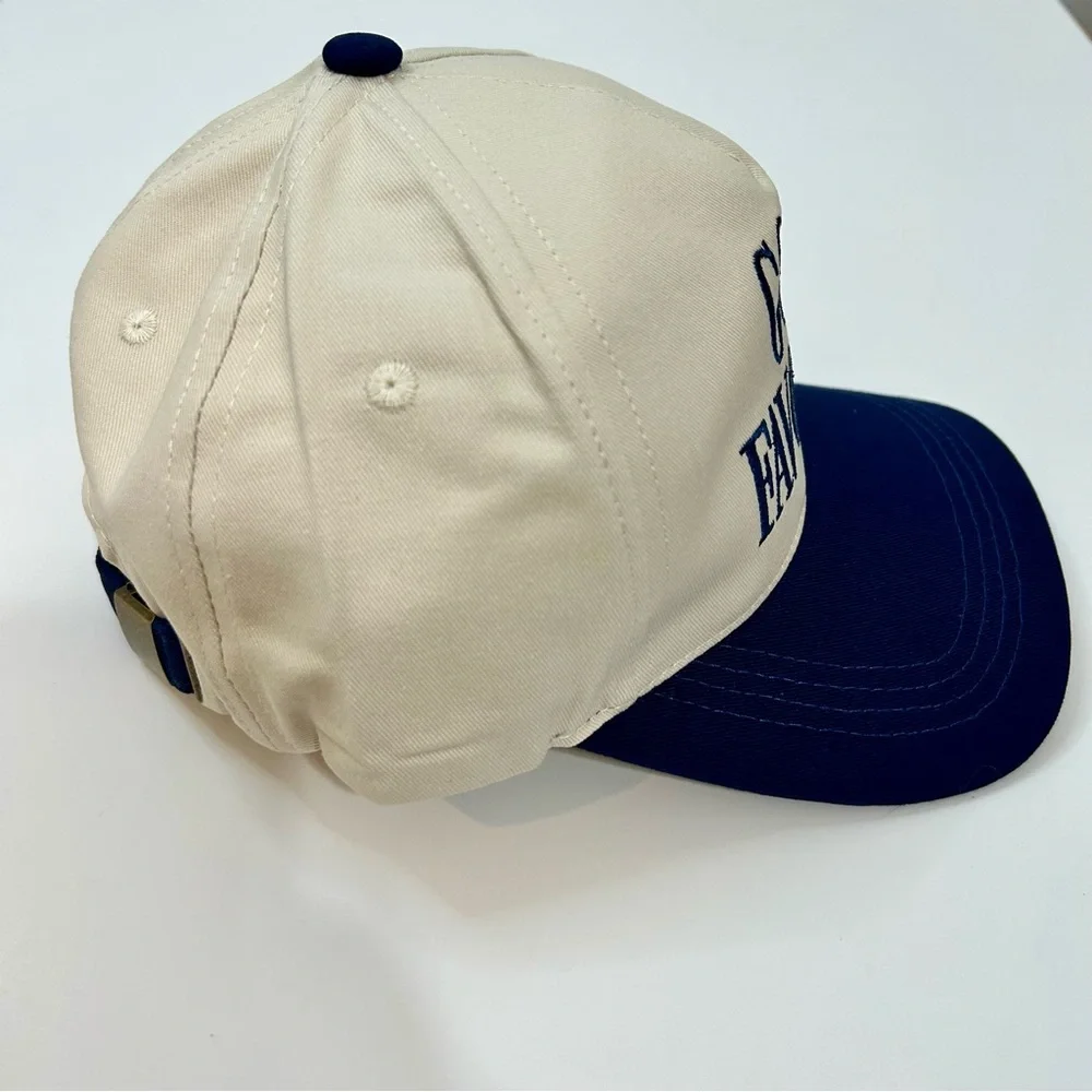 God’s Favorite Women’s Two Tone Canvas Cotton Baseball Hat Cap Tan Navy NEW Cute - Picture 5 of 5